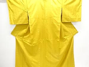 縞に十字絣織り出し手織り紬着物